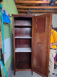 Vintage pool cue cabinet