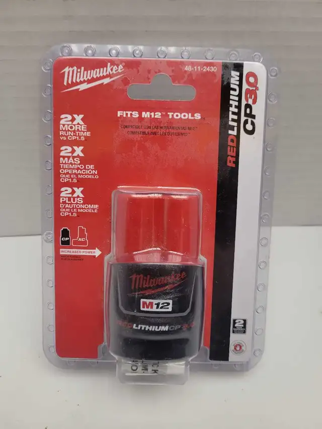 Milwaukee 48-11-2430 M12 3.0ah Battery NEW