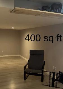 Large room, private bathroom and kitchenette