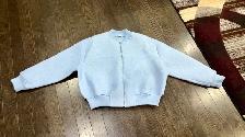 ZARA Light Blue Knit Zip-Up Sweater – Only $10