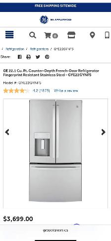 NEW 36" GE Water & Ice Dispenser Counter Depth Fridge 22.1 Cu.Ft - Photo 10