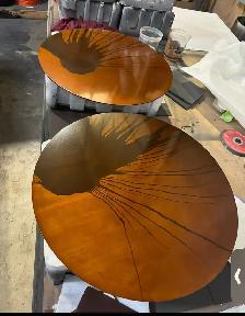 custom painted steel table tops