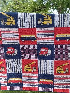 Boys quilt 83 x 86 construction trucks and equipment