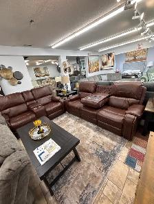 New Comfort Leather Power Recliner Sofa And Loveseat Grand Offer