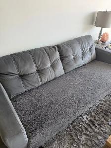 velvet grey couch - Photo 2