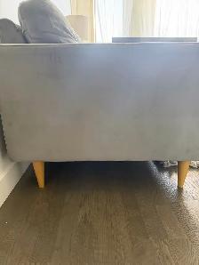 velvet grey couch - Photo 3