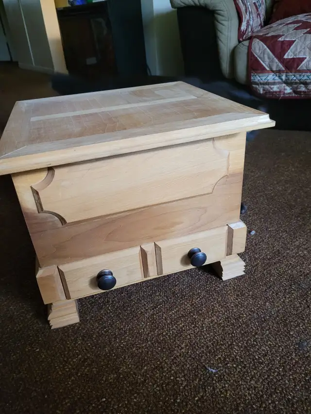 Hand crafted wooden chest