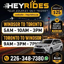 9AM -3PM-7PM-   》 TORONTO TO WINDSOR DAILY