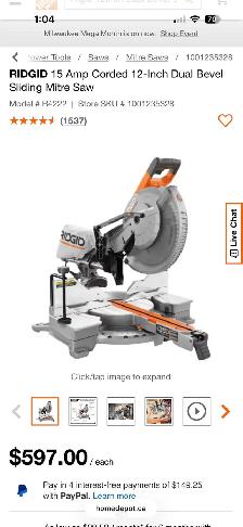 12’ Compound sliding mitre saw/stand - Photo 3