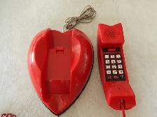 TÉLÉPHONE FIXE VINTAGE ROUGE.  SJ - Photo 3
