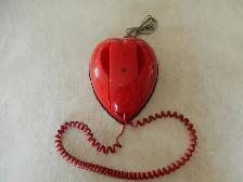 TÉLÉPHONE FIXE VINTAGE ROUGE. BV