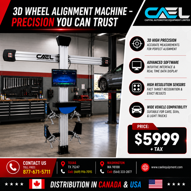 New CAEL 4 post Scissor Car Hoist Car Lift & 3D Wheel Alignment