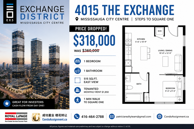 4015 The Exchange | 1 Bed1 Bath | 515 Sqft | $318000