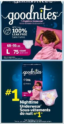 Lot de 375 GoodNites Sous-vêtements nocturne