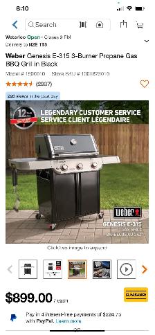 Weber Genesis E-315 3-Burner Propane Gas BBQ Grill in Black NEW - Photo 3