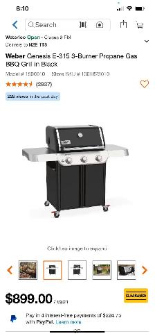 Weber Genesis E-315 3-Burner Propane Gas BBQ Grill in Black NEW - Photo 5