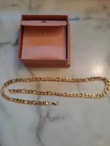 New NOT SOLID 14K GOLD FILLED 14k STAMP FIGARO CHAIN ITALY 8MM 2