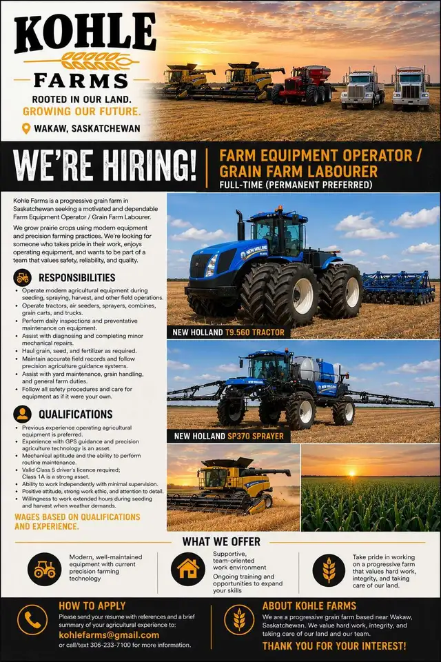 Farm operator/ Laborers Wanted