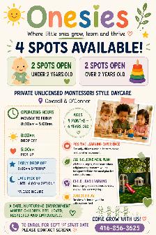 Hiring FT and PT ECE Private 5 children daycare East York