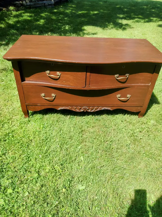 Antique 3 drawer wood dresser