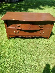 Antique 3 drawer wood dresser