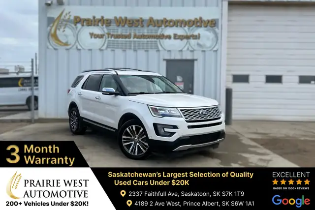 2016 Ford Explorer Platinum AWD 7 Passenger | One Owner | Comman