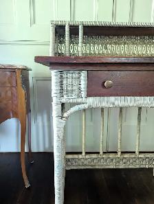 Antique Wicker Desk and Chair - Photo 5