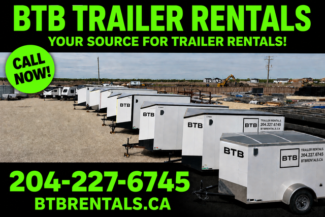2027 BTB TRAILER RENTALS, CARGO, DUMP, CAR HAULER, BEST RATES!