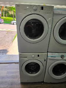 LG 27' White Front-Load Stackable Washer & Electric Dryer Set