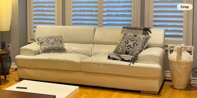 Whte Leather Couch - Brampton