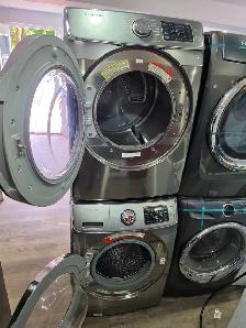 Samsung 27' Stainless Steel Front-Load Stackable Washer & Dryer - Photo 8