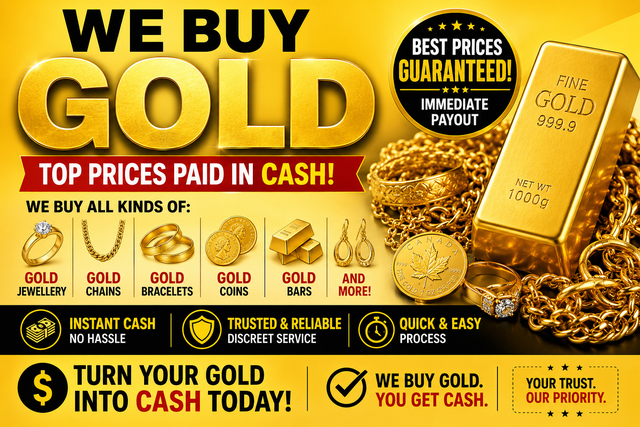 WE BUY GOLD — TOP PRICES PAID IN CASH!