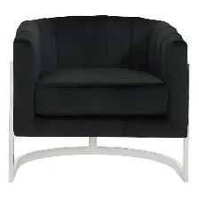 LUXURIOUS ACCENT CHAIR IN BLACK VELVET AND CHROME BASE! - Photo 2