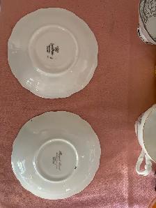 2 Teacups  and matching saucers