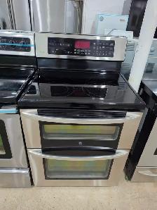 LG 30' Stainless Steel Glass Ceramic Top Double Oven Stove Range
