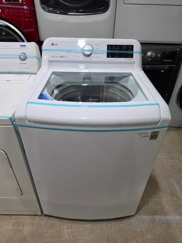 LG Smart 27' White Top-Load Glass Lid Washer / Washing Machine