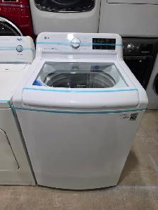 LG Smart 27' White Top-Load Glass Lid Washer / Washing Machine