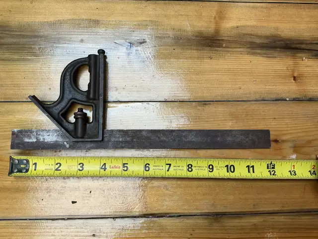 Antique Cast Iron Combination Square Tool !