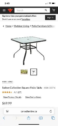 Bistro patio set