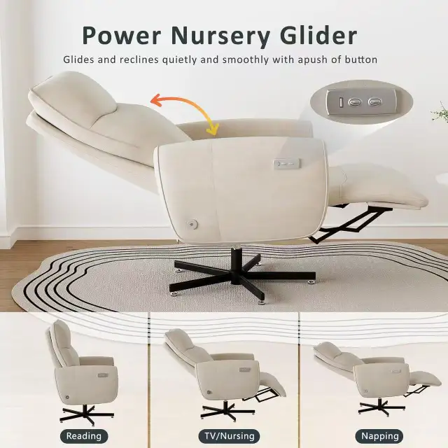 Brand New Power Nursery Glider Recliner Special $279