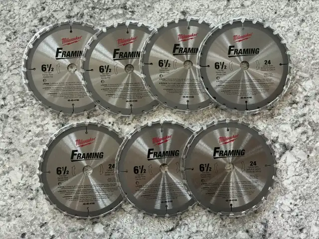 $15 Each - New Milwaukee 6-1/2' Circular Saw Blades