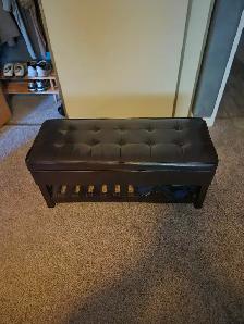 Faux Leather Bench