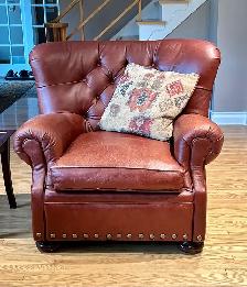 100% Cowhide Couch Chair and Ottoman - Photo 3