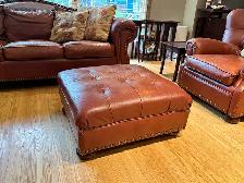 100% Cowhide Couch Chair and Ottoman - Photo 4