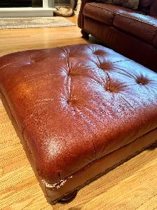 100% Cowhide Couch Chair and Ottoman - Photo 6
