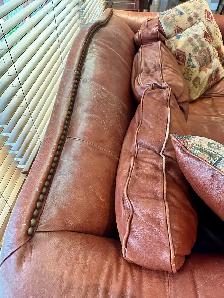 100% Cowhide Couch Chair and Ottoman - Photo 8