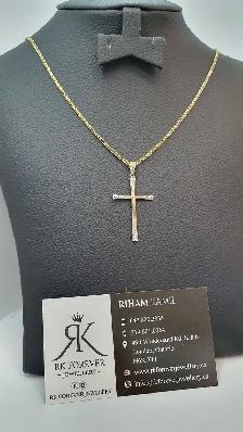 10k yellow Gold Chain with Cross # R10