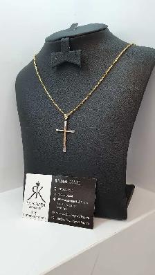 10k yellow Gold Chain with Cross # R10 - Photo 2