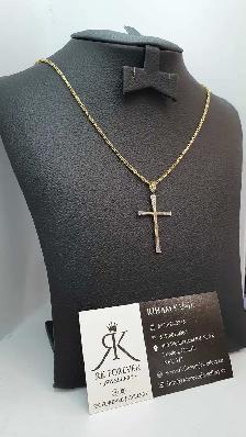 10k yellow Gold Chain with Cross # R10 - Photo 3