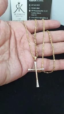 10k yellow Gold Chain with Cross # R10 - Photo 5
